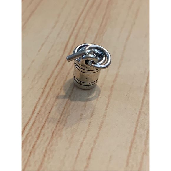 .925 Drinking Cup with Straw Sterling Silver Jewelry Charm - Picture 5 of 5
